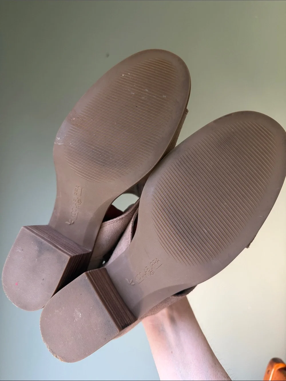 Koolaburra by UGG Suede Block Heel Sandals Ortholite Comfort open toe Adjustable